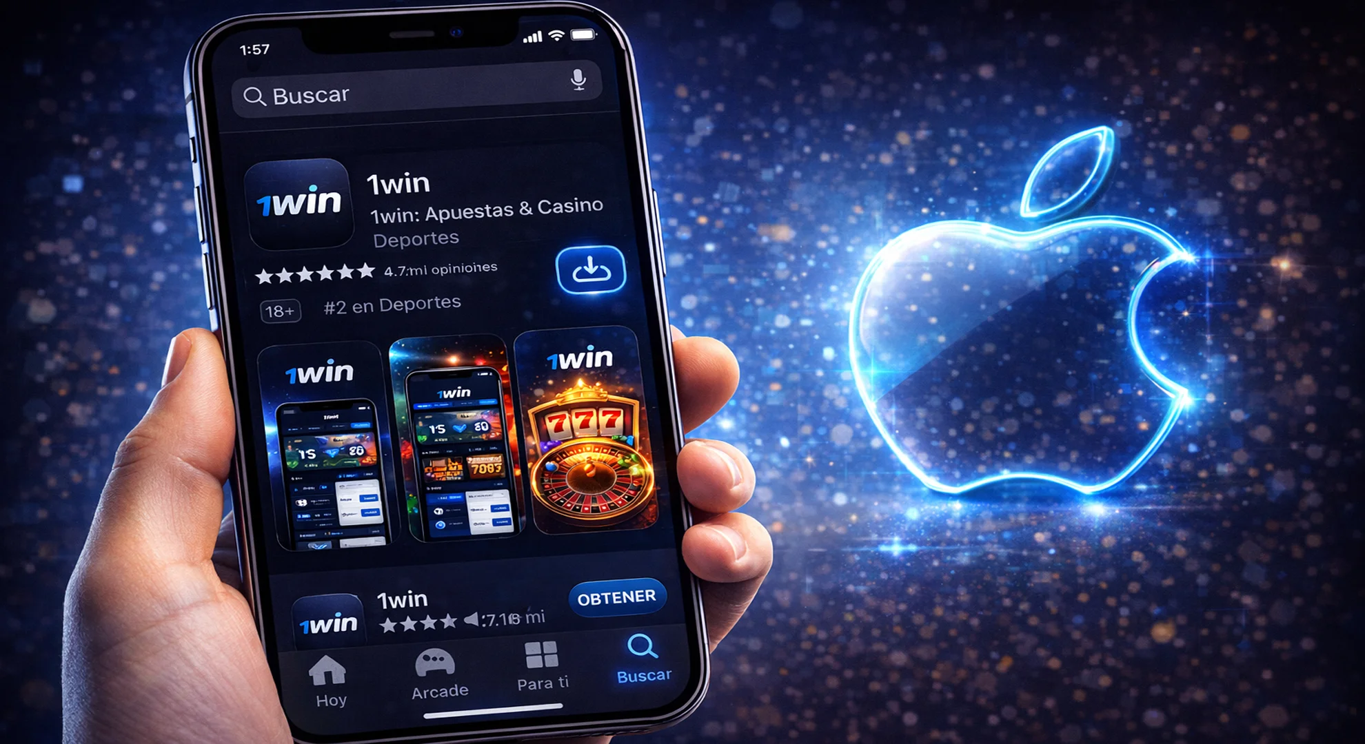 App de 1win para iOS (iPhone y iPad)